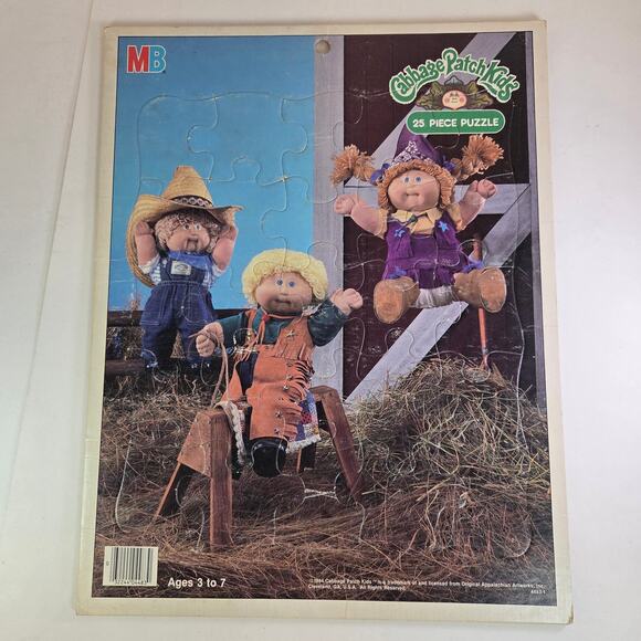 Vintage 1984 Cabbage Patch Kids Tray Puzzle 25 Pieces MB Original Appalachian - Picture 1 of 5